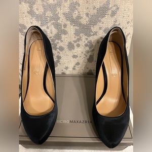 BCBG Black Satin 9.5 Pumps
